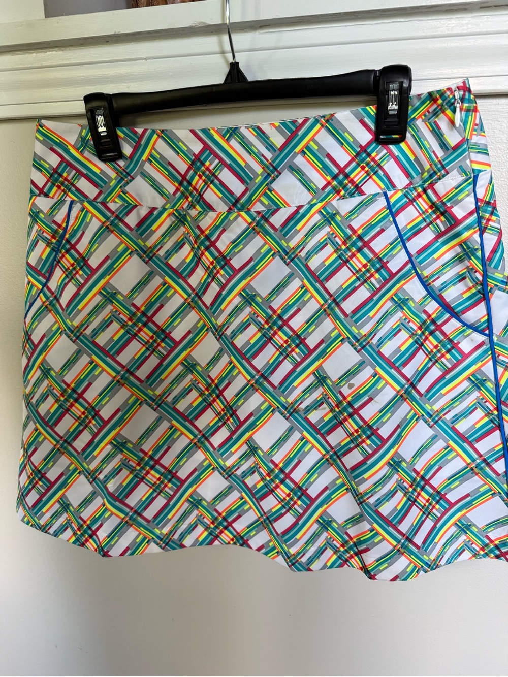 Adidas golf multi color geometric print skirt skort 8